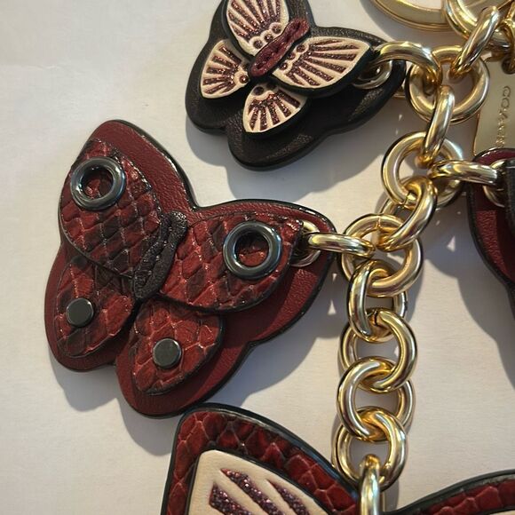 COACH Butterfly Leather Keychain - Picture 4 of 6